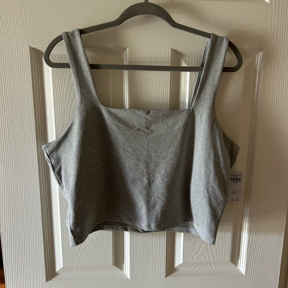 Hollister Gray Square-Neck Crop Tank